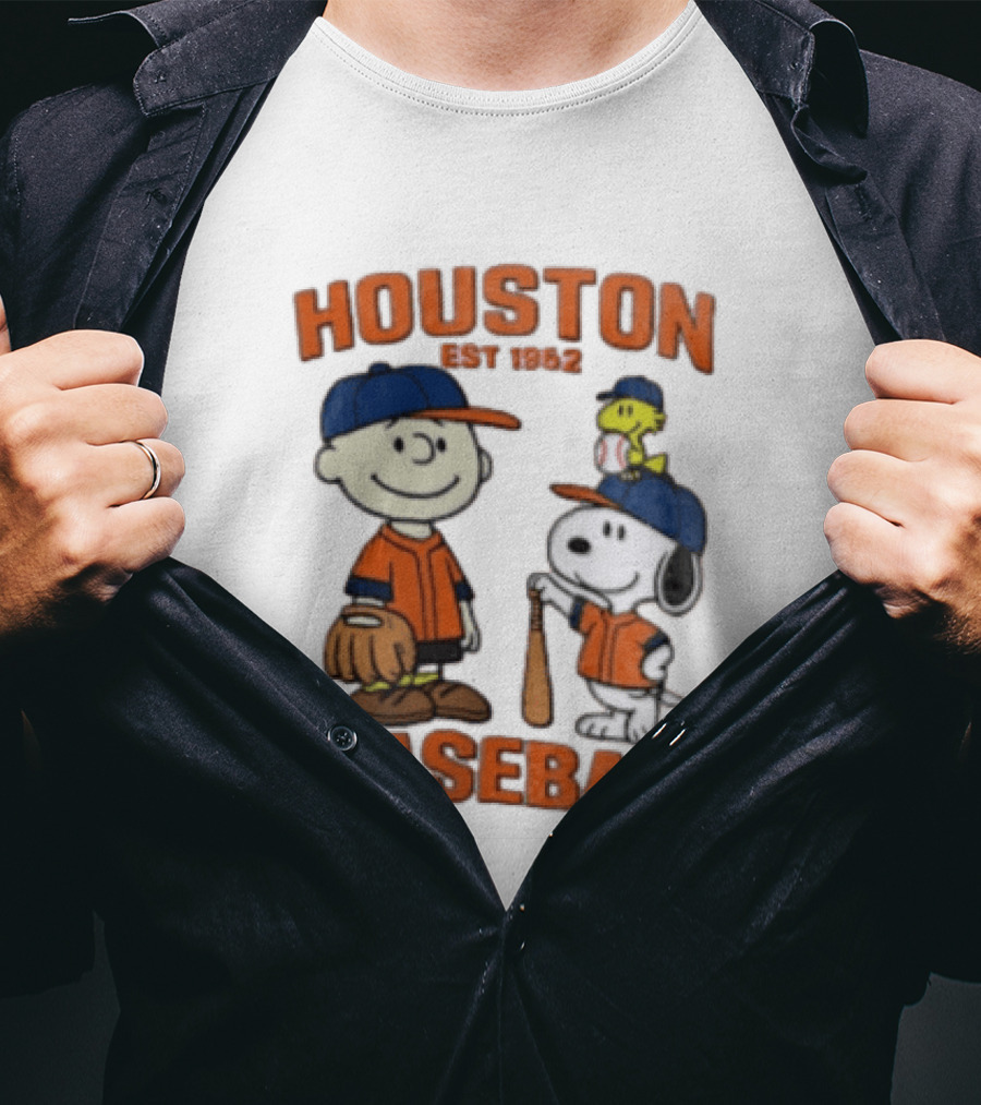 Charlie Brown Snoopy Houston Baseball Est 1962 T-Shirt