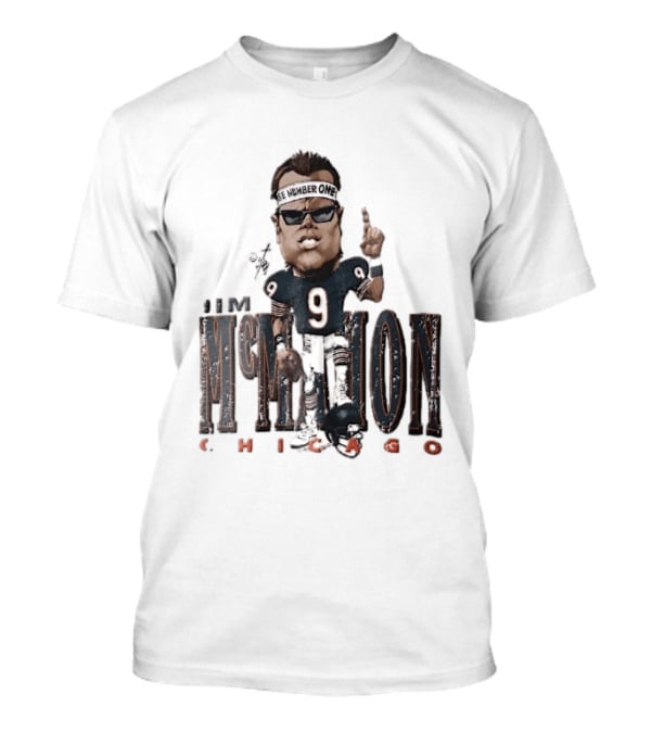 Chicago Bears Jim McMahon Were Number One Caricature Player Helmet T-Shirt