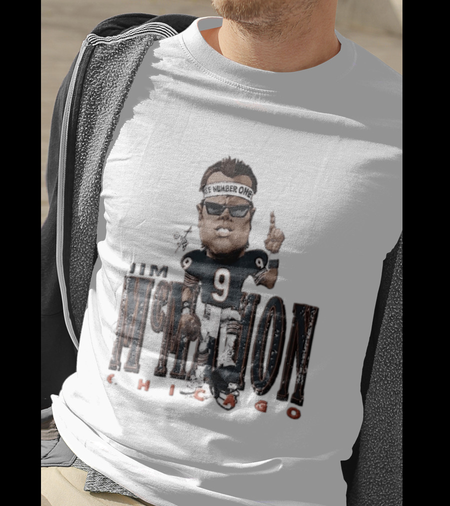 Chicago Bears Jim McMahon Were Number One Caricature Player Helmet T-Shirt