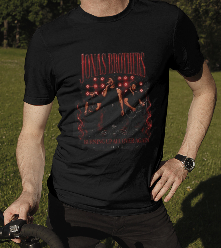 Jonas Brothers Burning Up All Over Again Tour Red Concert T-Shirt