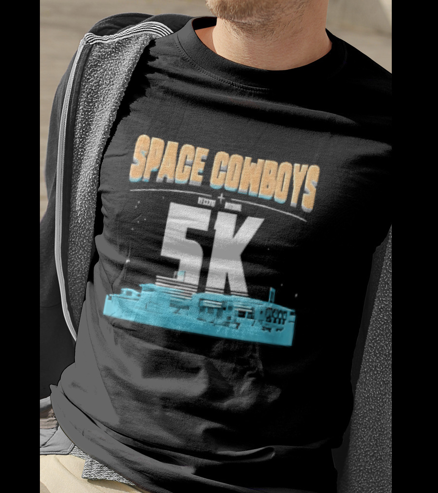 Space Cowboys 5k Cyan Ballpark Cityscape Night Stars T-Shirt