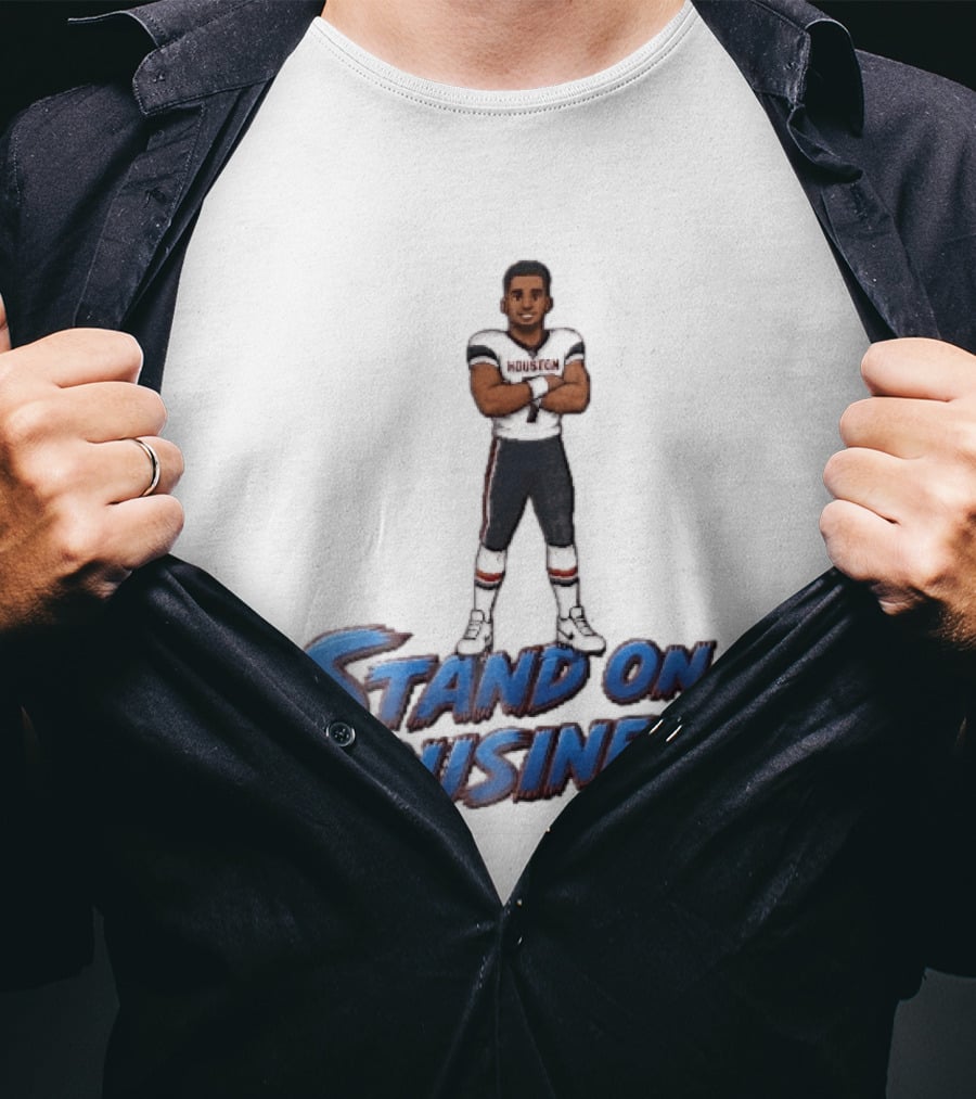 Houston Texans Stand On Business Football Player Number 7 Cartoon Caricature T-Shirt
