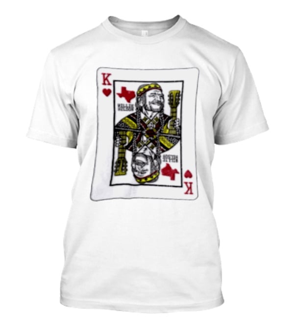 King Of Hearts Willie Nelson Texas Playing Card T-Shirt