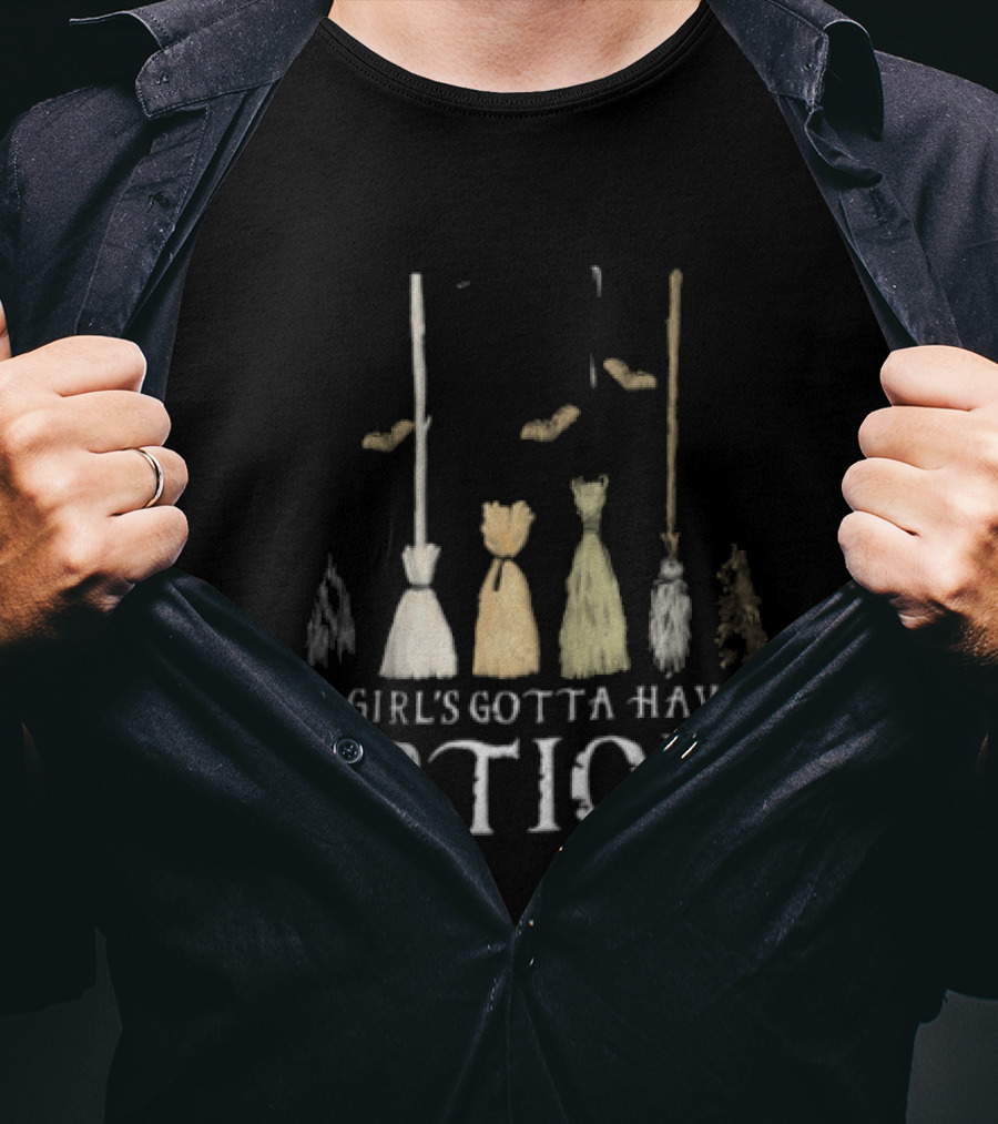 A Girl's Gotta Have Options Witch Broomsticks Halloween Style Choices T-Shirt