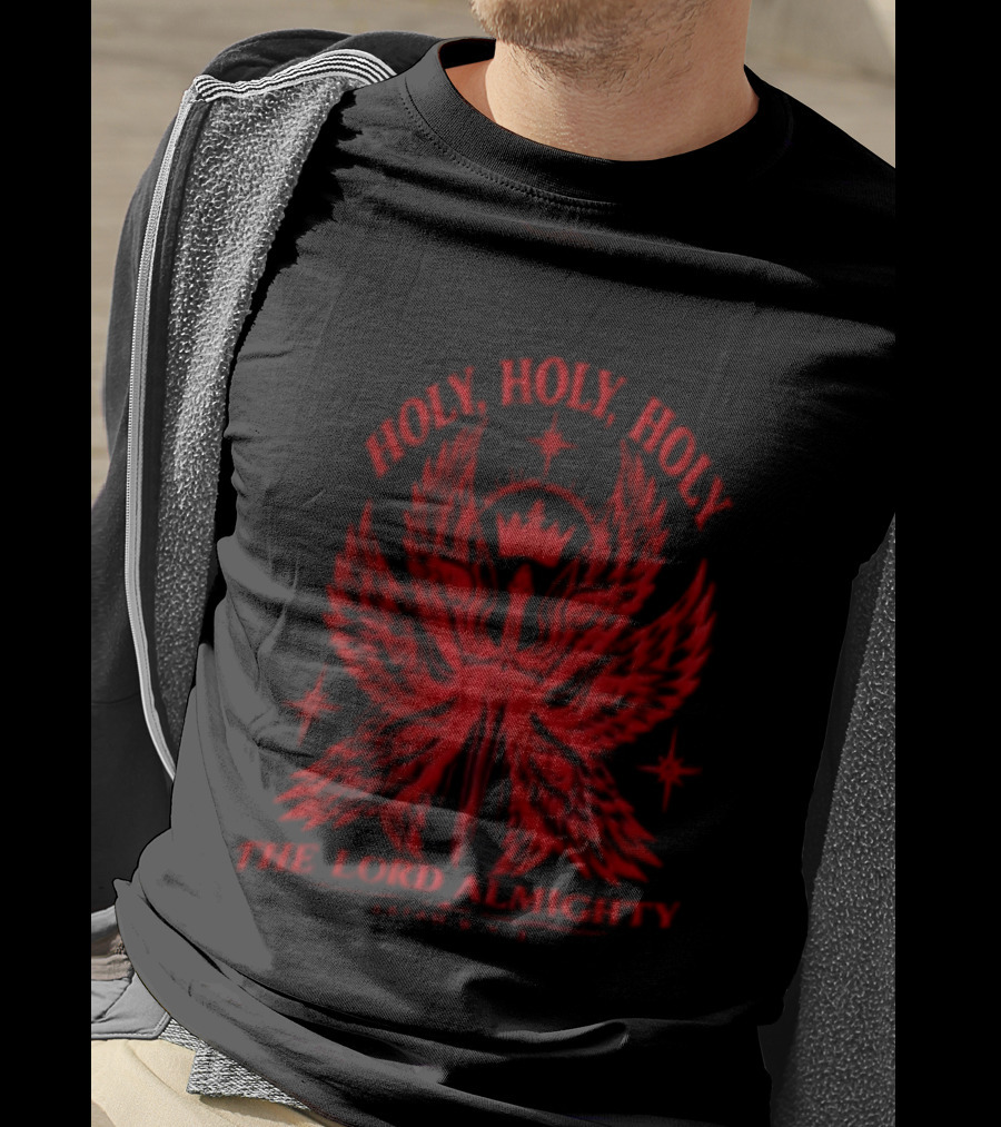 Holy Holy Holy The Lord Almighty Isaiah 6:2 3 Seraphim Angel Wings T-Shirt