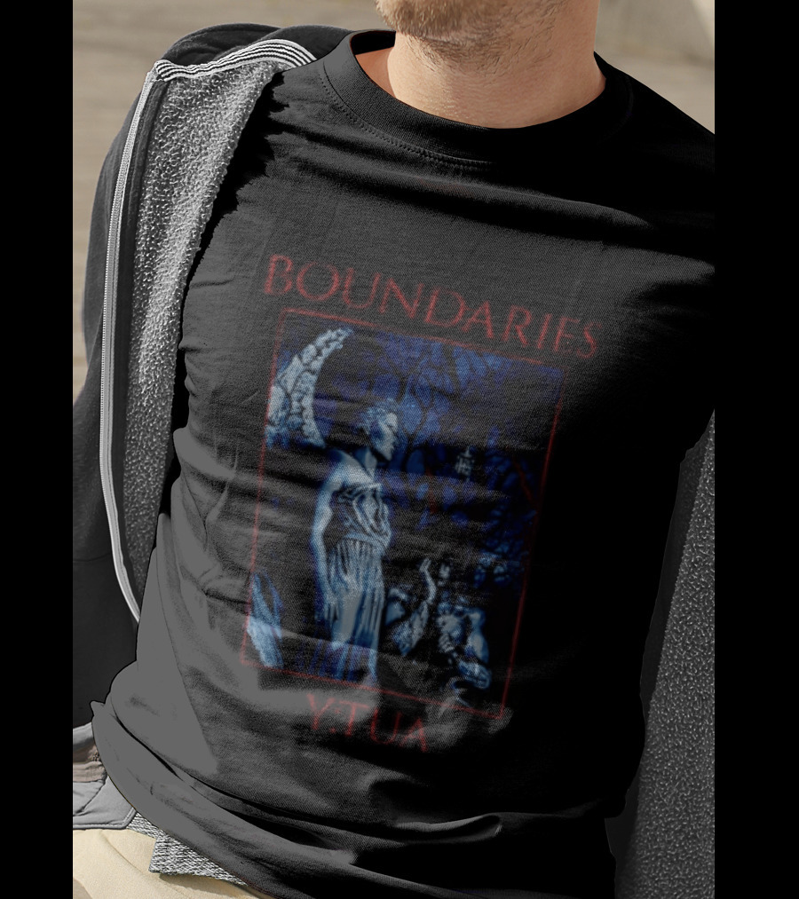 Boundaries YTUA Angel Statue And Dark Forest T-Shirt