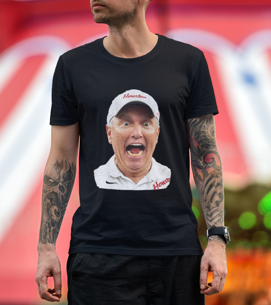 Houston Coach Willie Fritz Screaming UH Cougars T-Shirt