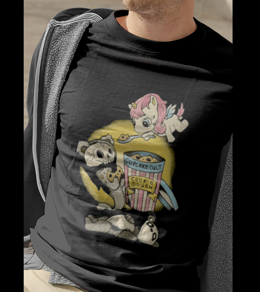 Cupcake Cult Cookie Dough Unicorn Skull Bear T-Shirt