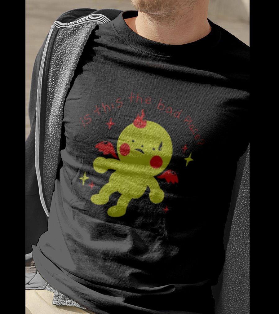 Is This The Bad Place Demon Creature Red Wings Yellow T-Shirt