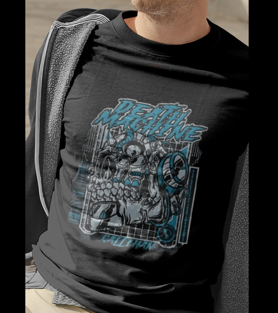 Death Machine Callihan Cyberpunk Skull Circuit Board T-Shirt