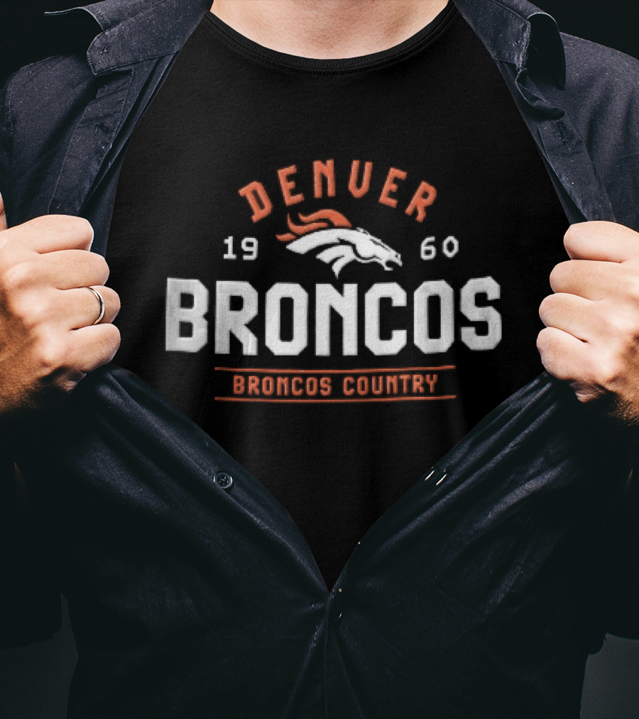 Denver Broncos 1960 White Horse Head Broncos Country T-Shirt