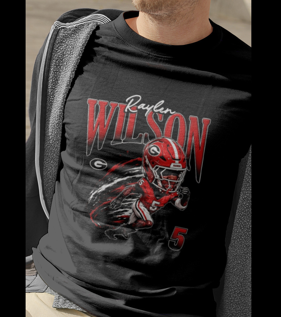Raylen Wilson Georgia Bulldogs NCAA Football Caricature Fan Gear T-Shirt