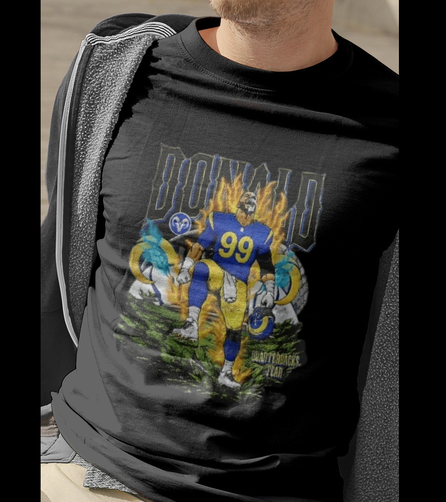 Los Angeles Rams Donald Fiery Aura Number 99 Quarterbacks Fear T-Shirt