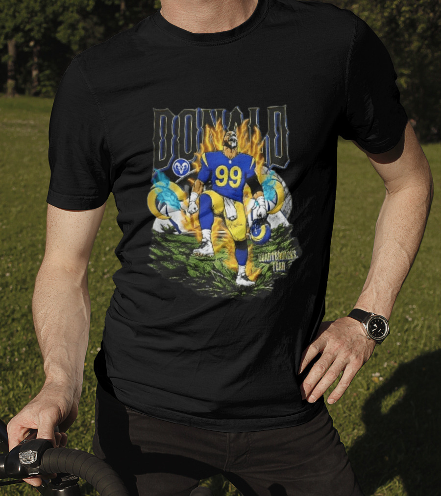 Los Angeles Rams Donald Fiery Aura Number 99 Quarterbacks Fear T-Shirt