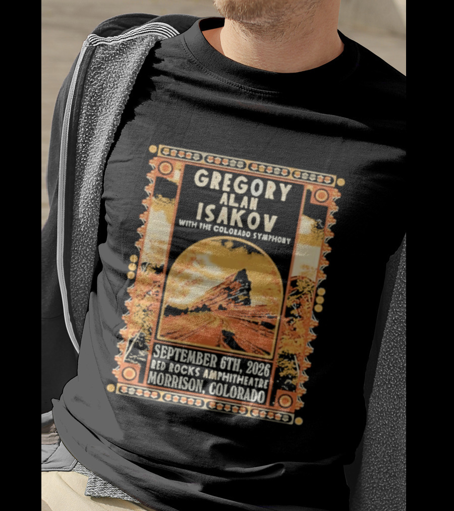 Gregory Alan Isakov With The Colorado Symphony Red Rocks Amphitheatre September 6th 2026 Morrison Colorado T-Shirt