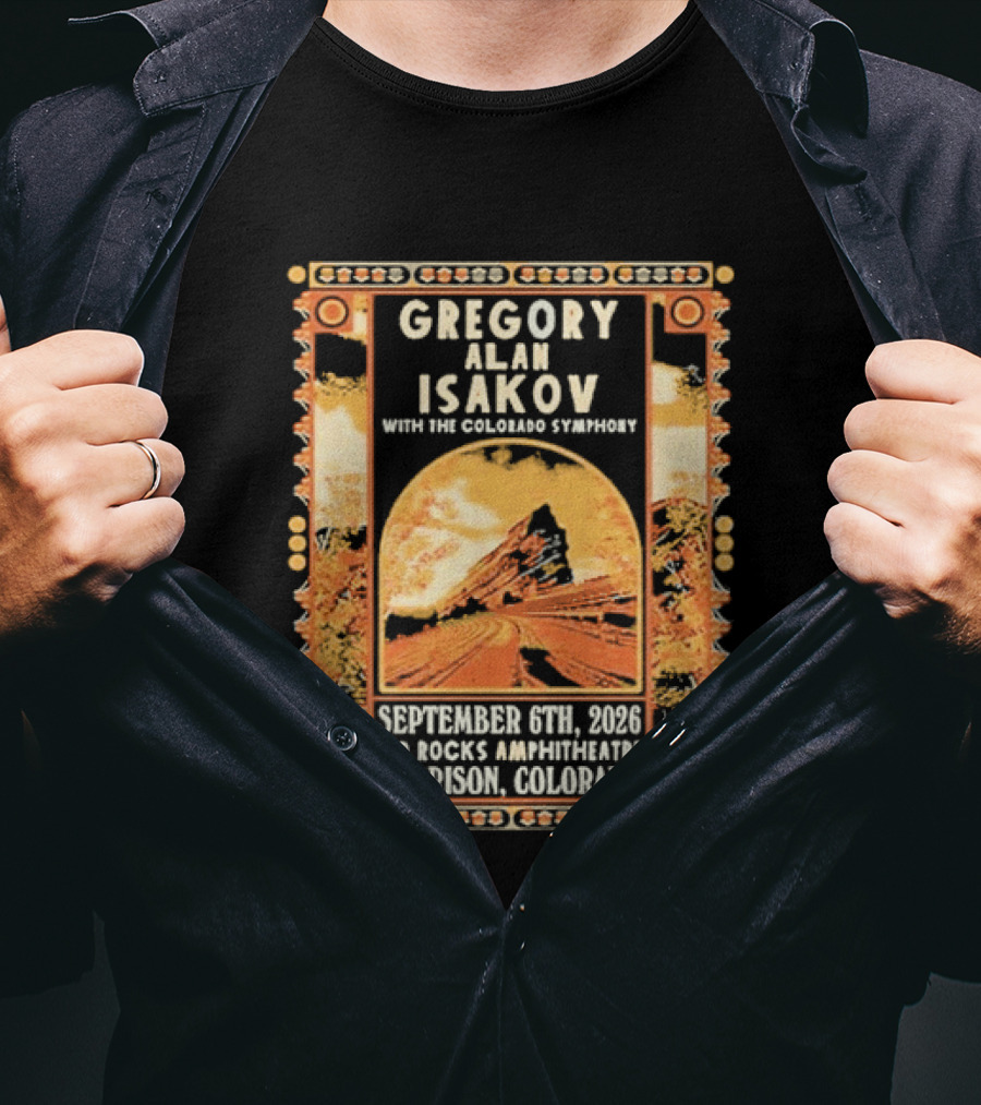 Gregory Alan Isakov With The Colorado Symphony Red Rocks Amphitheatre September 6th 2026 Morrison Colorado T-Shirt