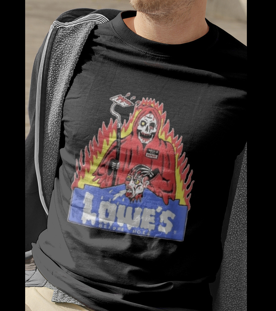Lowes Before Hoes Hell O Death Grim Reaper Severed Head Paint Roller Cartoon T-Shirt
