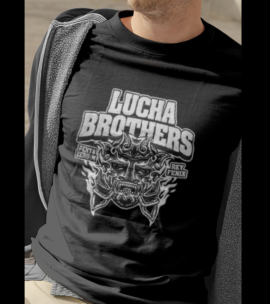 Lucha Brothers Penta Zero M Rey Fenix Horned Luchador Mask T-Shirt