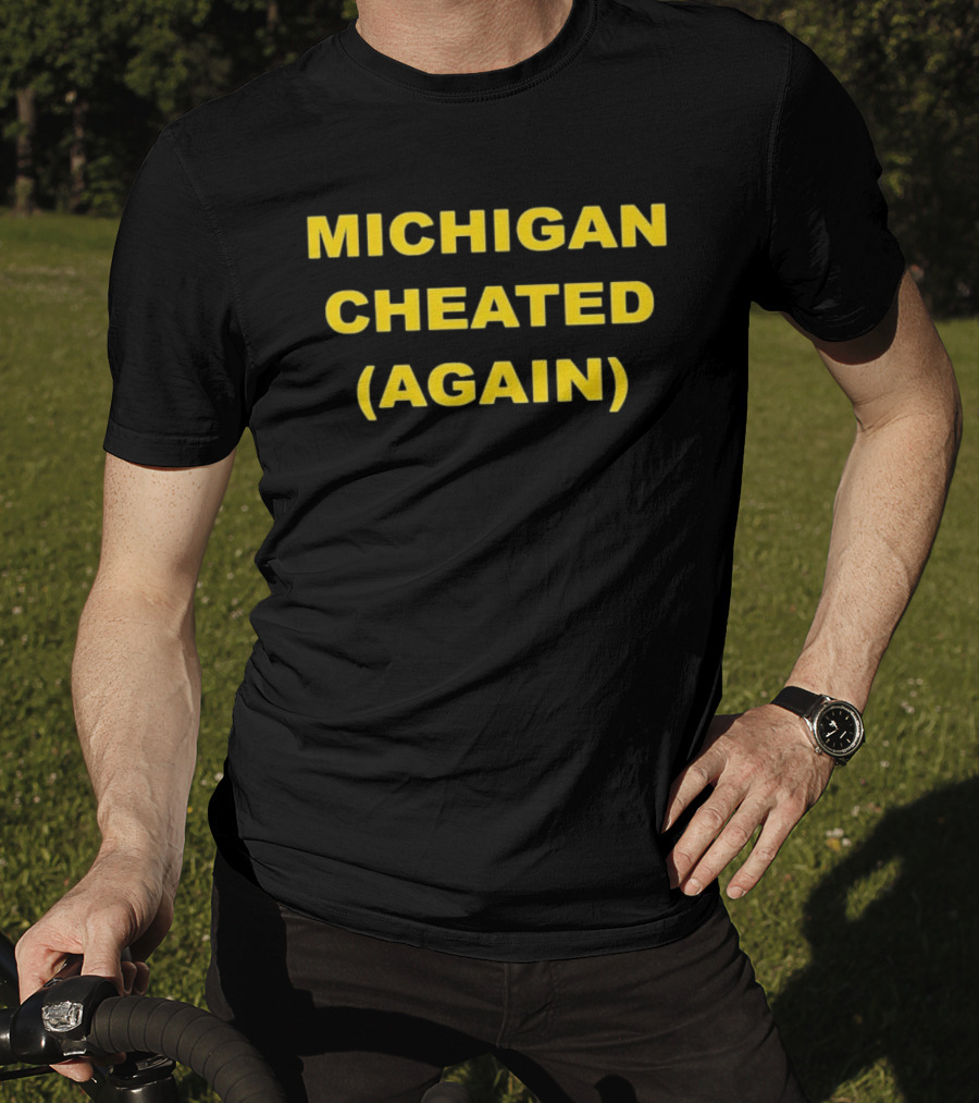 Michigan Cheated Again Bold Yellow T-Shirt