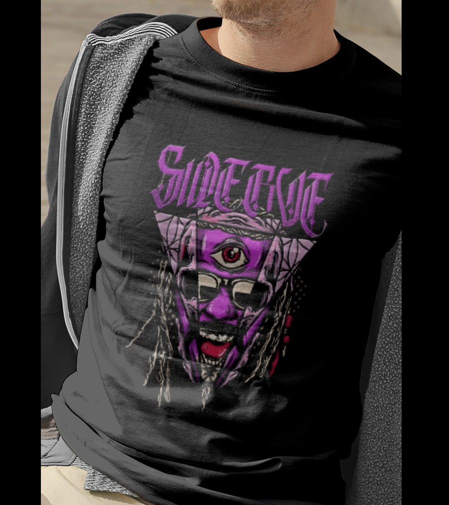 Swerve Psychedelic Third Eye Skull Dreadlocks Sunglasses T-Shirt