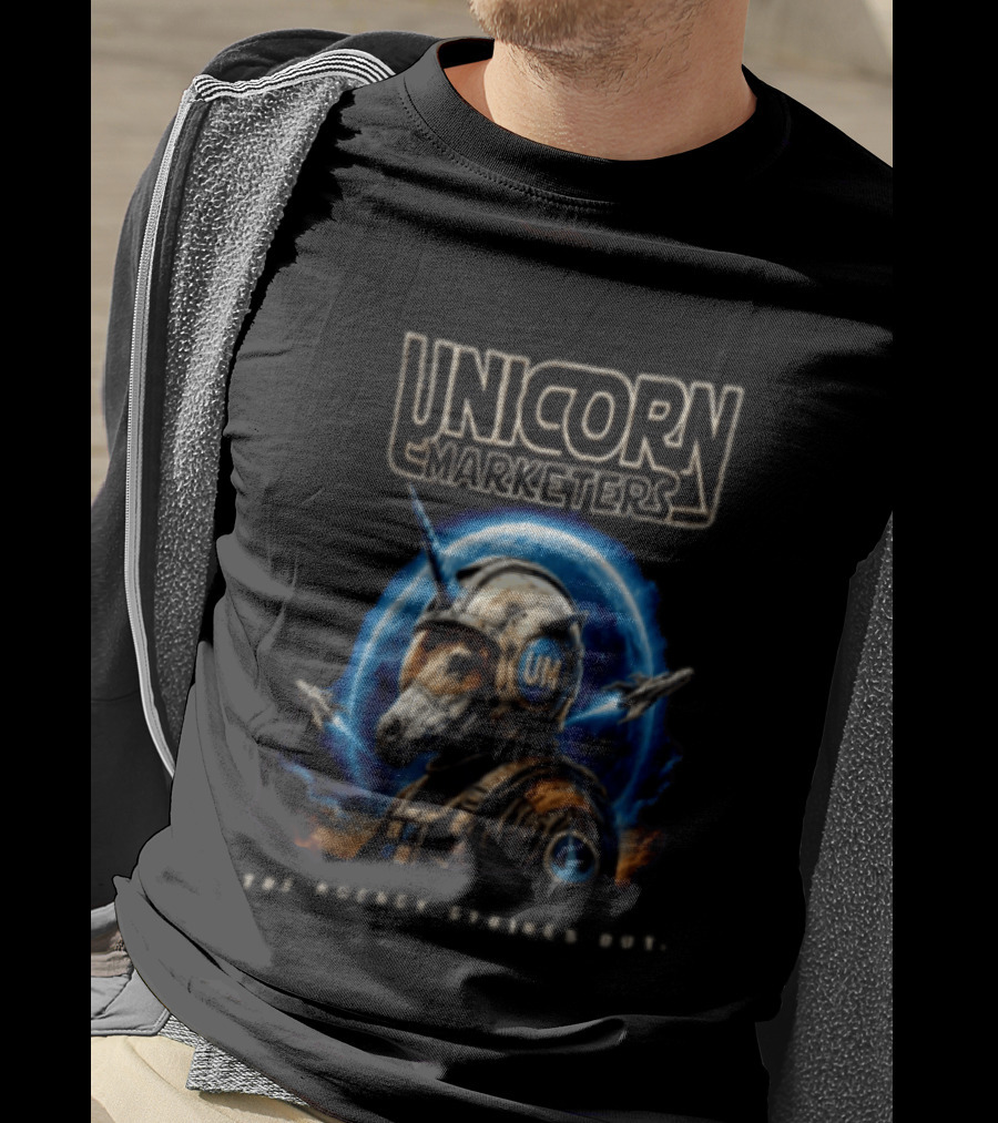 Unicorn Marketers Astronaut Space Adventure The Agency Strikes Out T-Shirt