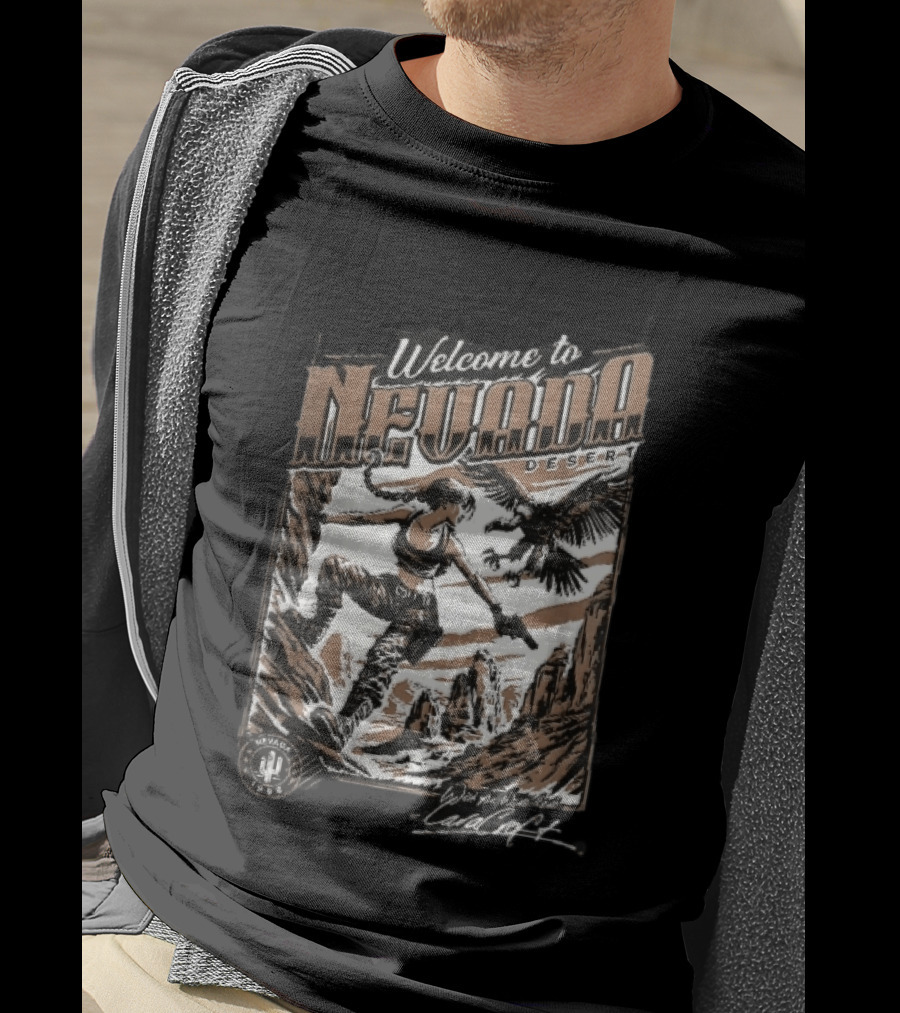 Welcome To Nevada Desert 1998 Eagle Rock Climbing Wish You Were Here Lara Croft T-Shirt