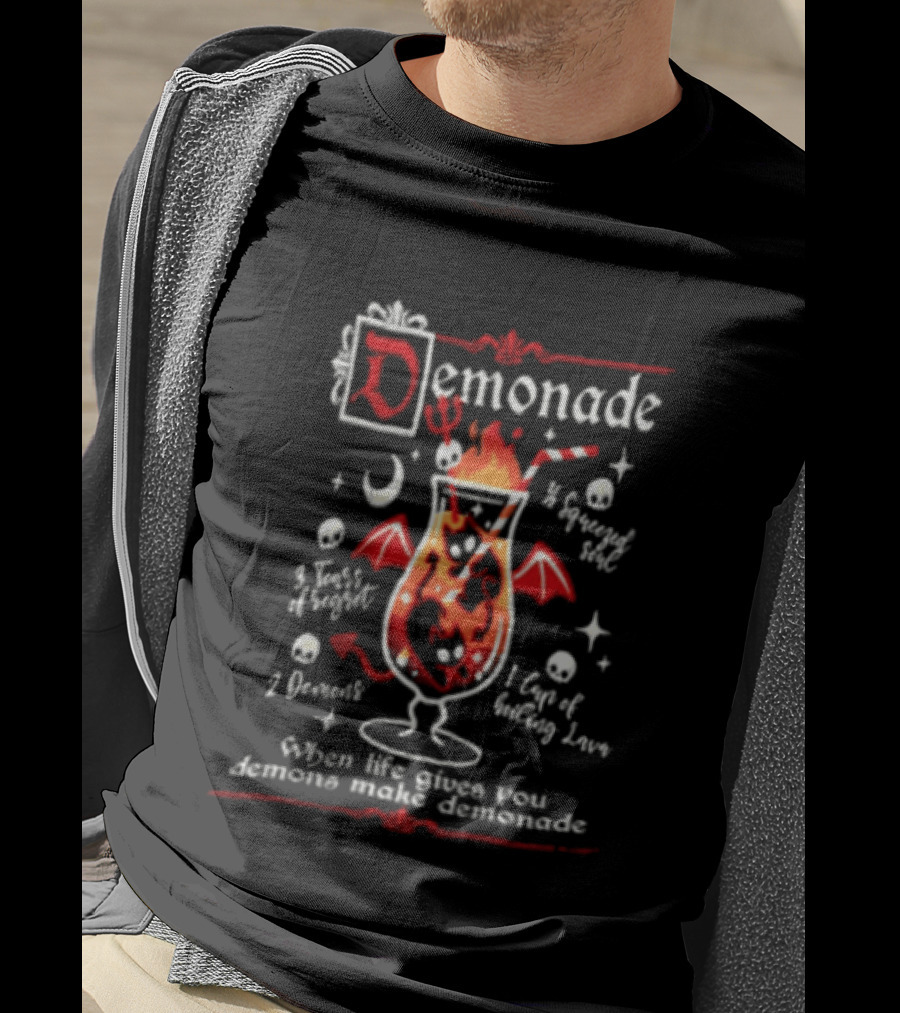 Demonade Spicy Drink With Occult Humor And Fire T-Shirt