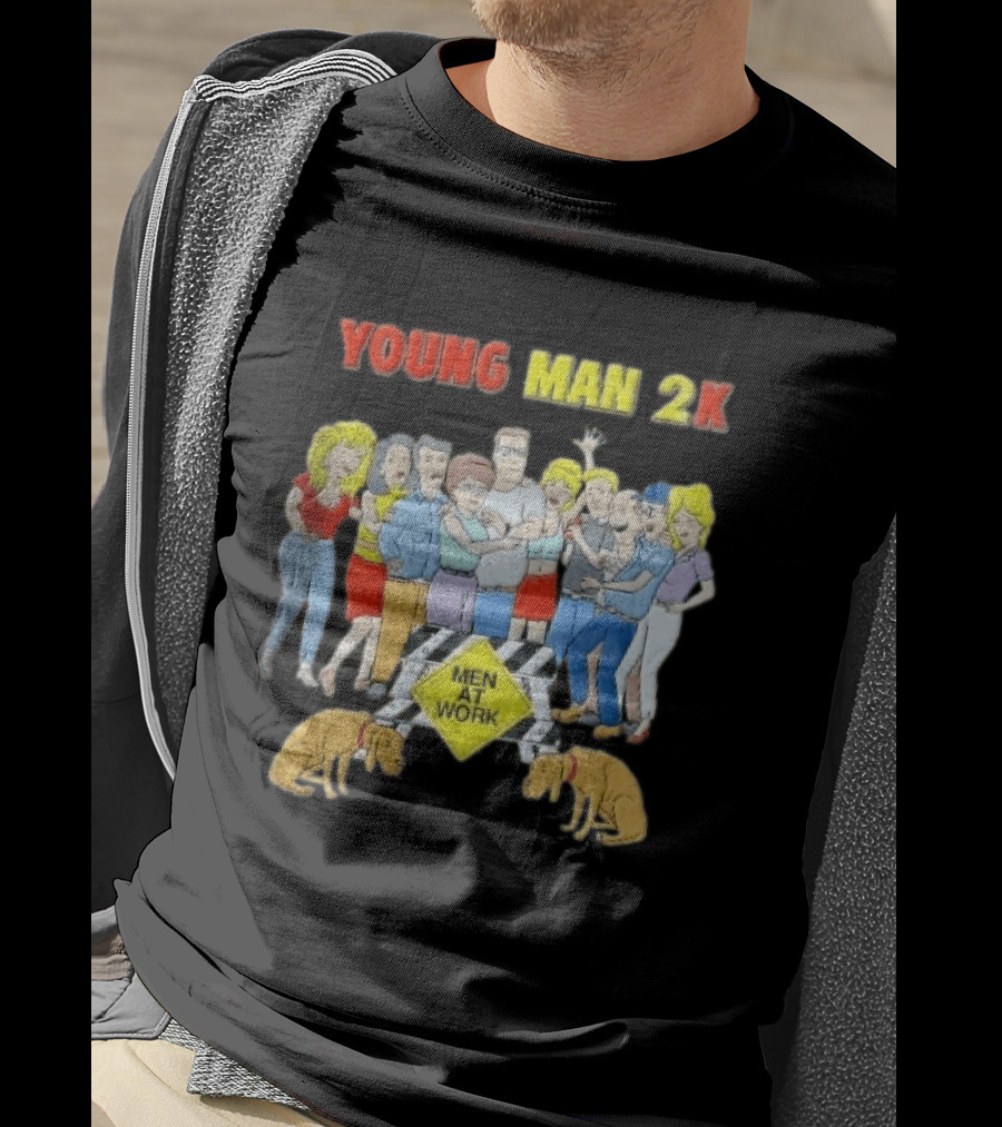 Young Man 2k Men At Work King Of The Hill Characters Crew T-Shirt
