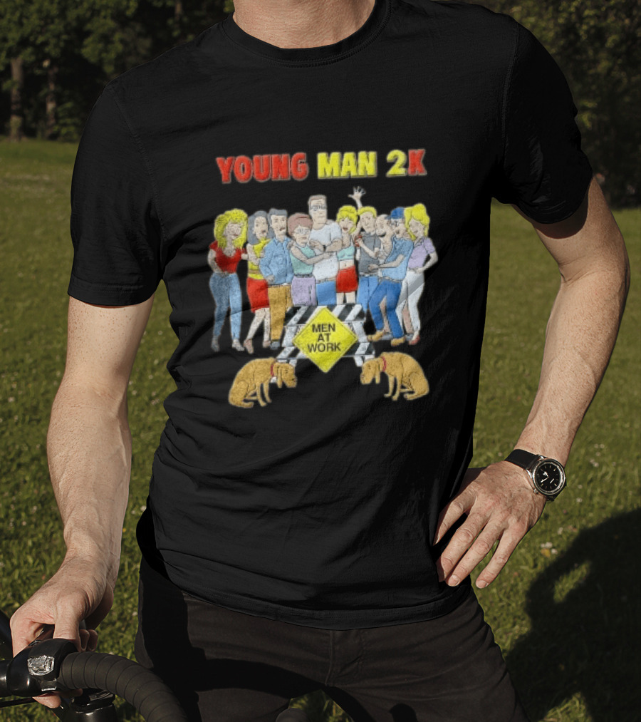 Young Man 2k Men At Work King Of The Hill Characters Crew T-Shirt