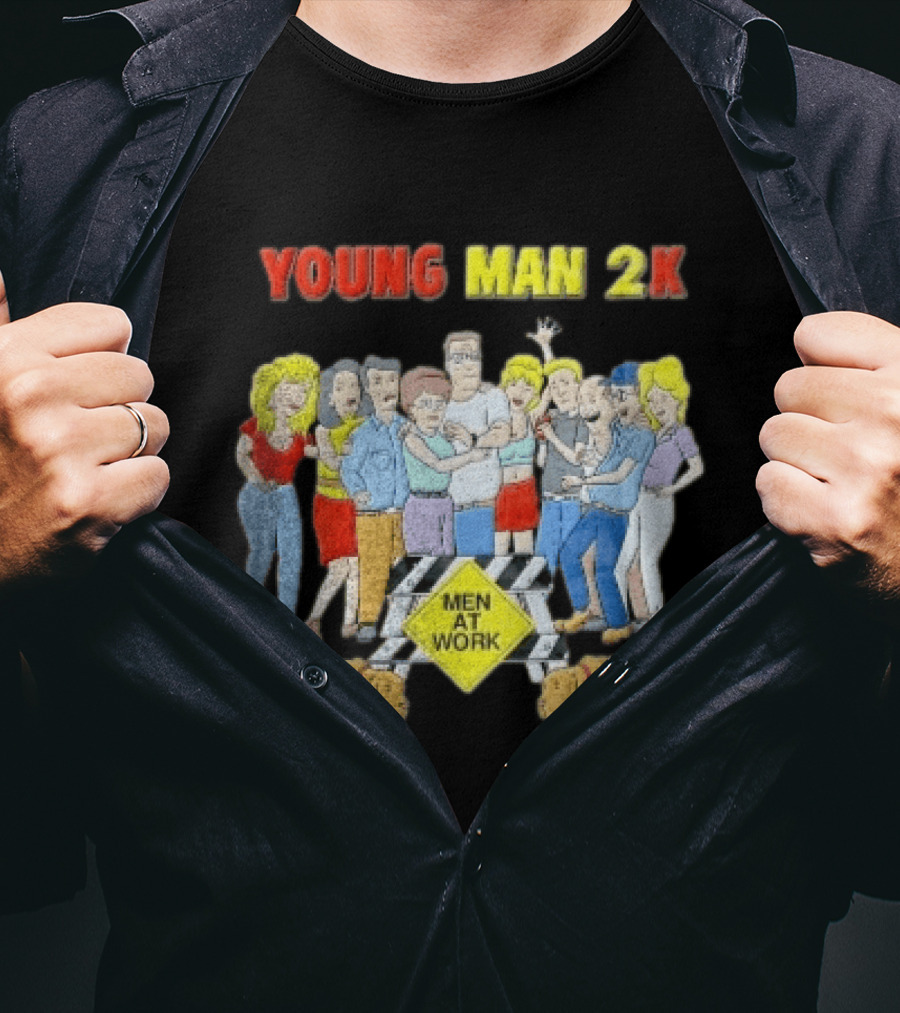 Young Man 2k Men At Work King Of The Hill Characters Crew T-Shirt