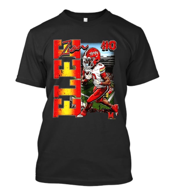 Zion #0 Maryland Terrapins NCAA Football Player Caricature T-Shirt