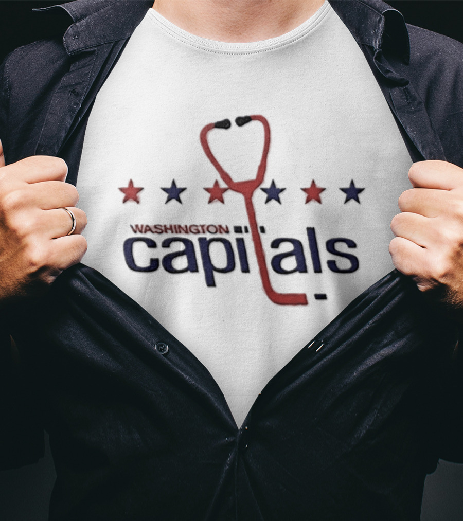 Washington Capitals Nurse Appreciation Night Stethoscope Stars 2026 T-Shirt