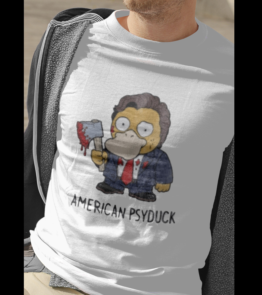 American Psyduck Pokemon Meets Patrick Bateman American Psycho Humor T-Shirt
