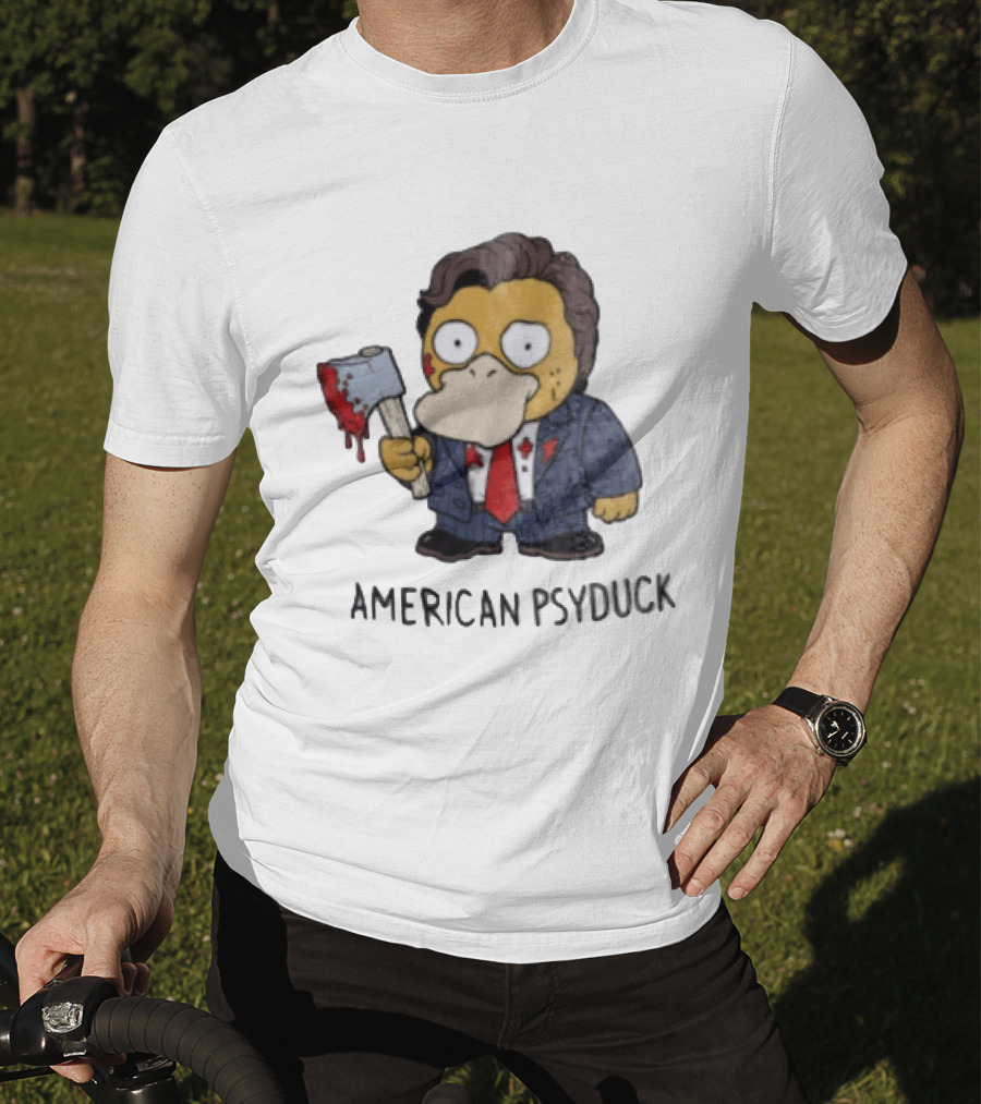 American Psyduck Pokemon Meets Patrick Bateman American Psycho Humor T-Shirt