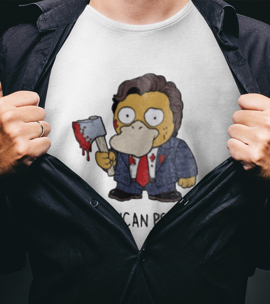 American Psyduck Pokemon Meets Patrick Bateman American Psycho Humor T-Shirt