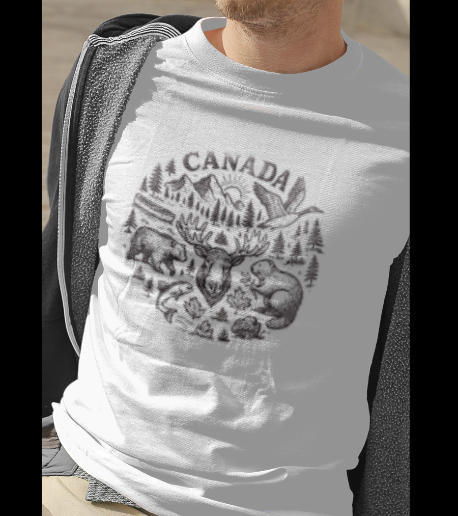 Canada Moose Bear Beaver Goose Wildlife Nature T-Shirt