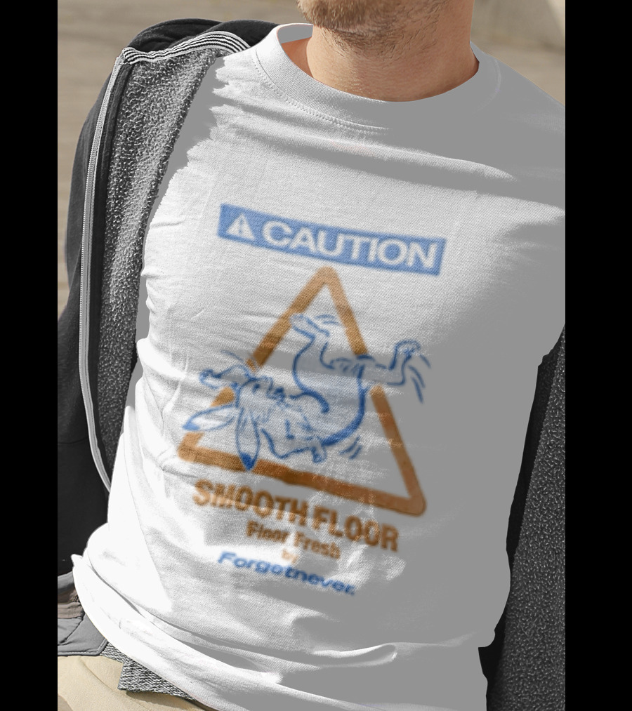 Caution Smooth Floor Forgetnever Rabbit Falling T-Shirt