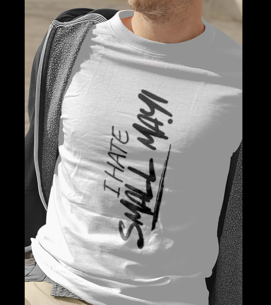 I Hate Small Talk Black Brush Lettering Handwritten Script T-Shirt