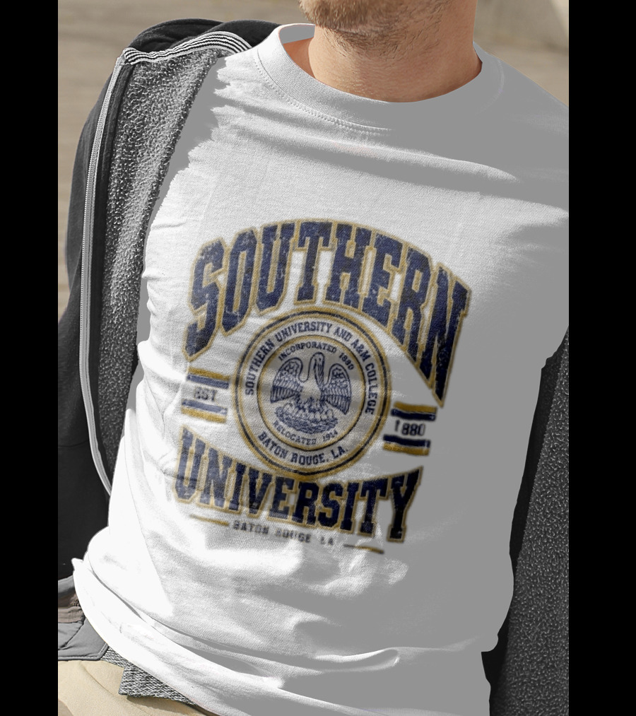 Southern University Jaguars Baton Rouge LA NCAA Est 1880 Incorporated Relocated 1914 Pelican Seal T-Shirt