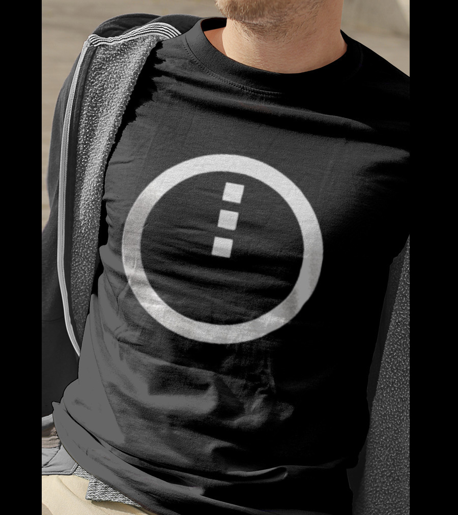 Circle Enclosing Three Vertical Stacked Squares T-Shirt