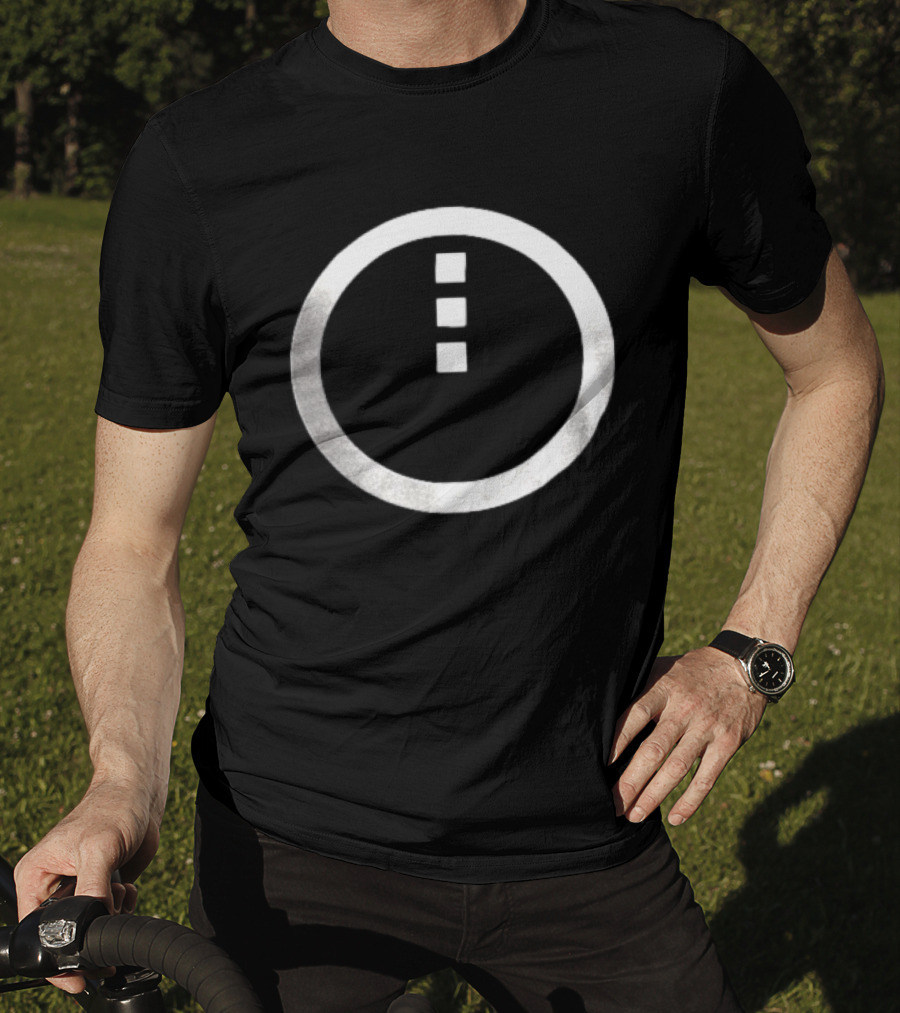 Circle Enclosing Three Vertical Stacked Squares T-Shirt