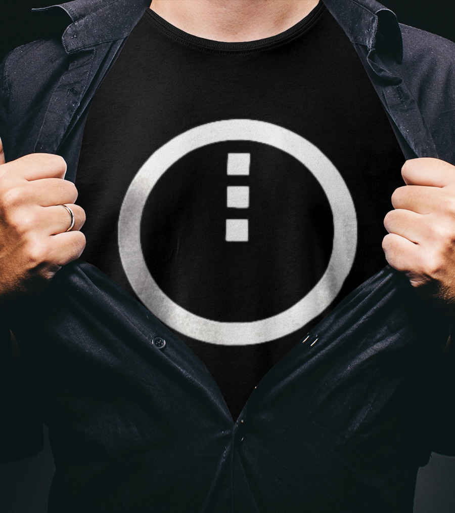 Circle Enclosing Three Vertical Stacked Squares T-Shirt