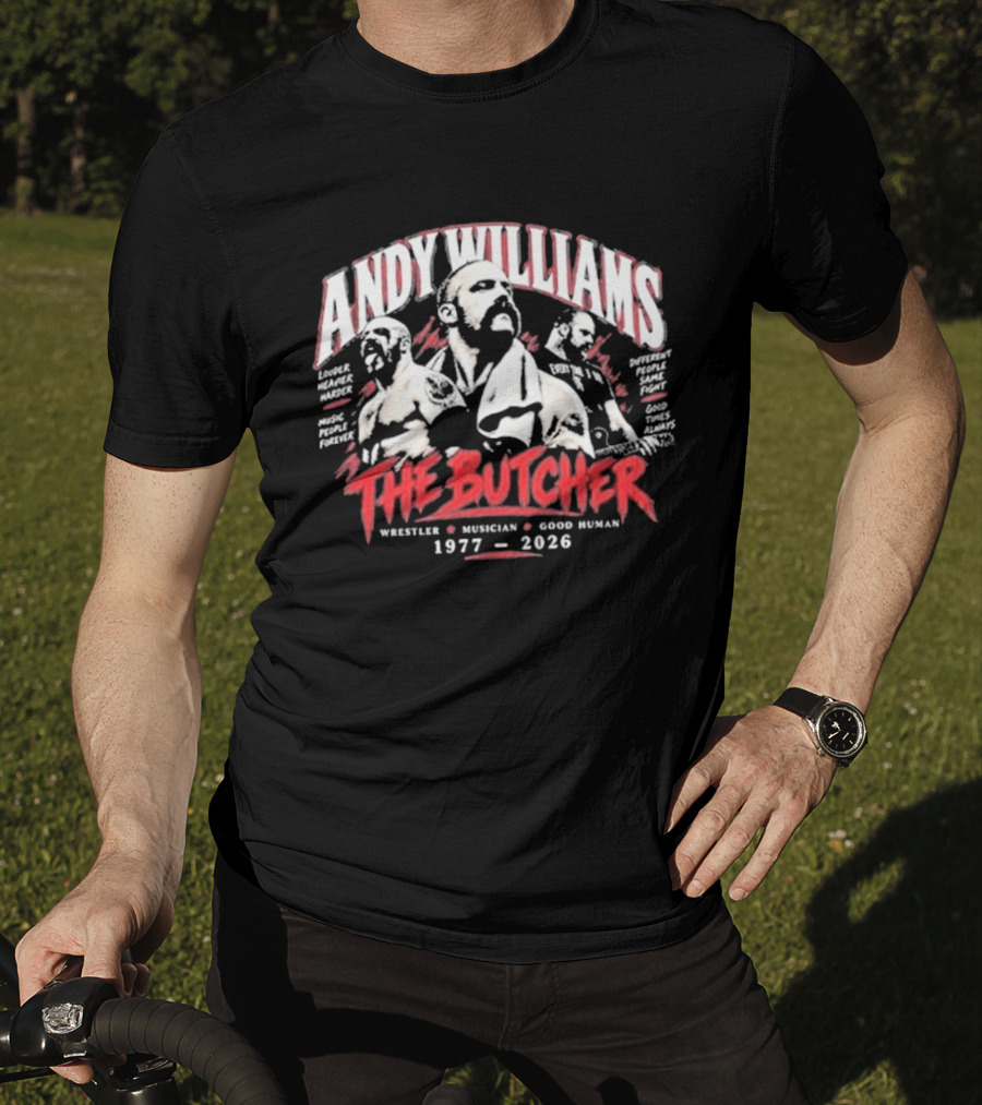 Andy Williams The Butcher Wrestler Musician 1977 2026 T-Shirt