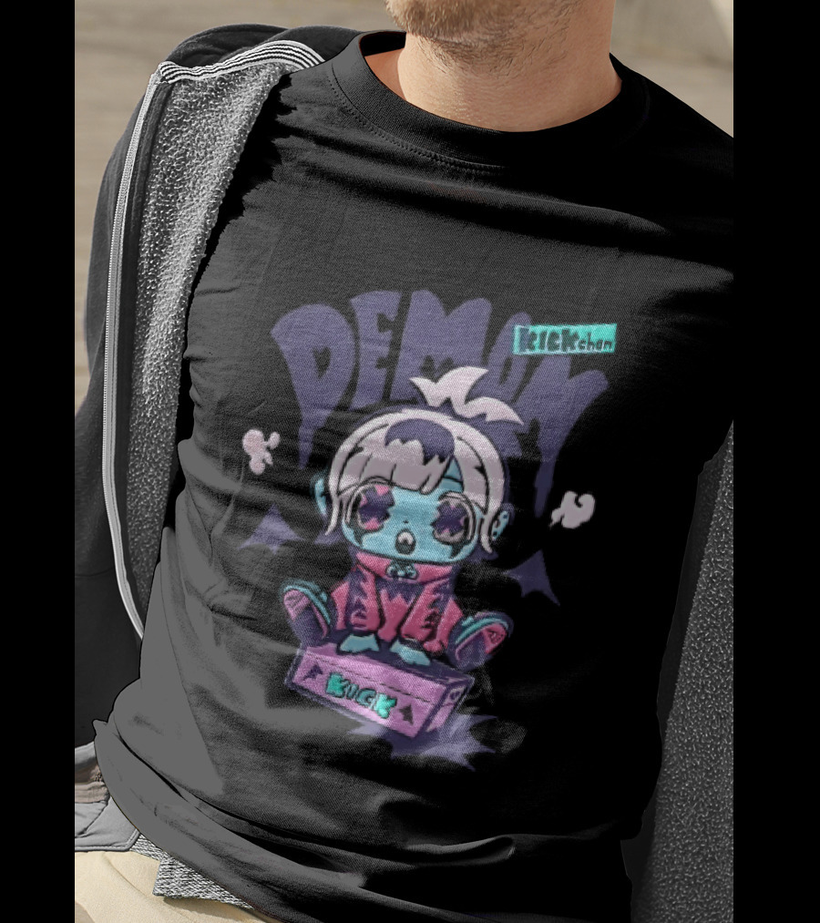 Demon Kick Cartoon Cute Character Pastel Punk Aesthetic T-Shirt