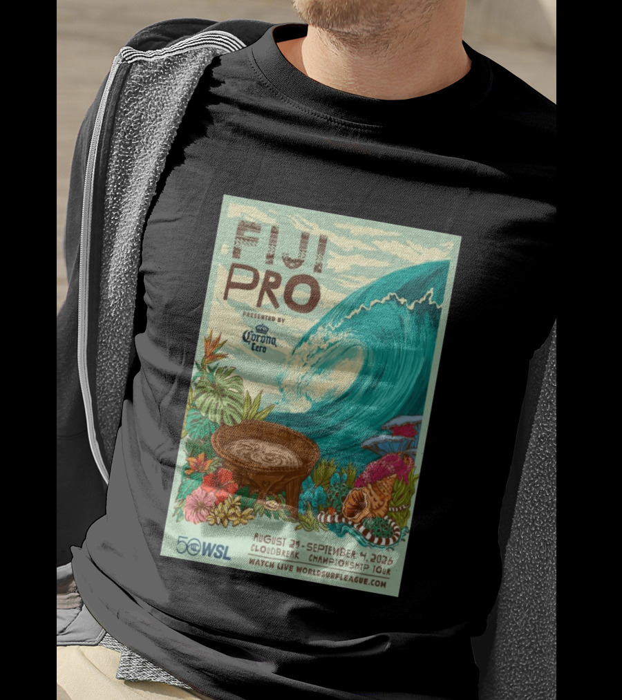 Fiji Pro Cloudbreak 2026 Presented By Corona Cero August 25 September 4 World Surf League Championship Tour T-Shirt