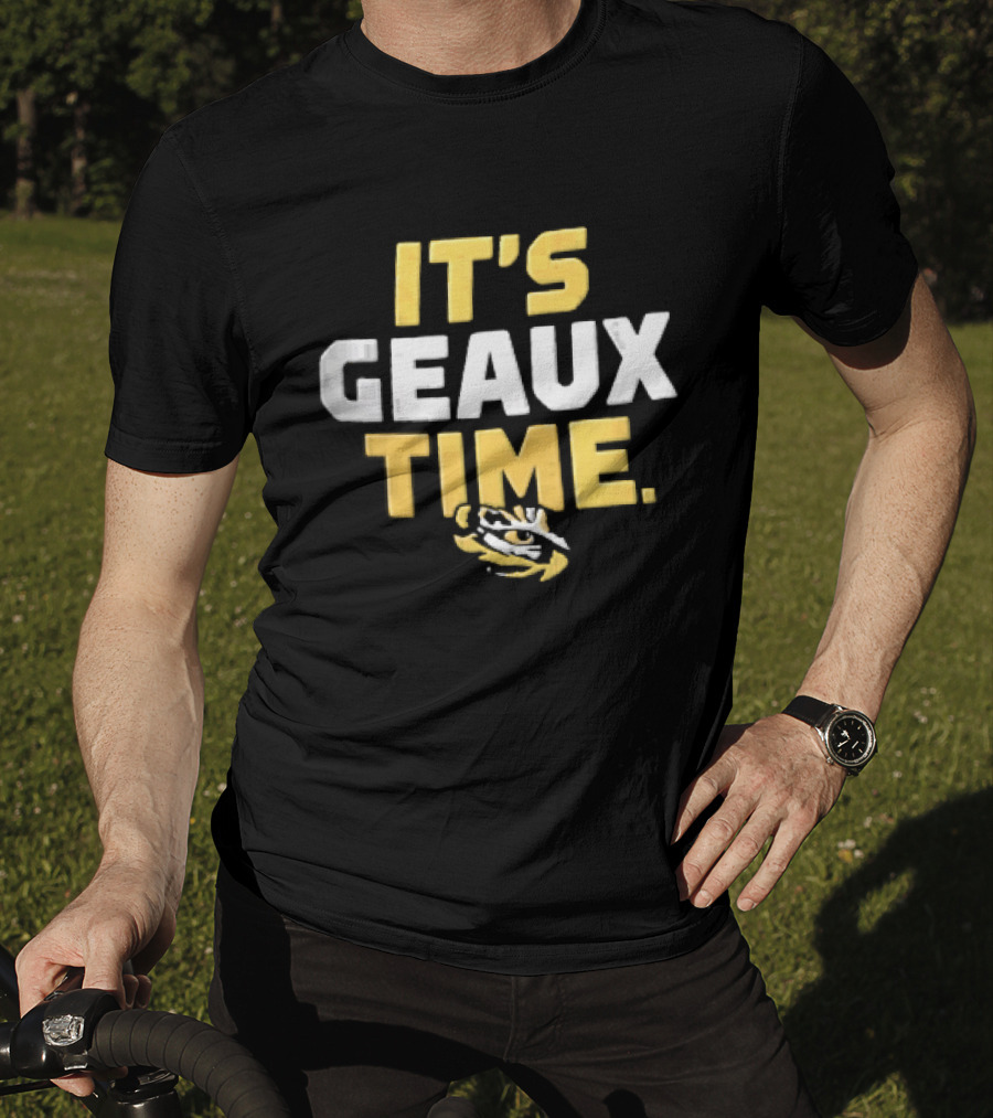 LSU Tigers It's Geaux Time Yellow White Block Eye T-Shirt