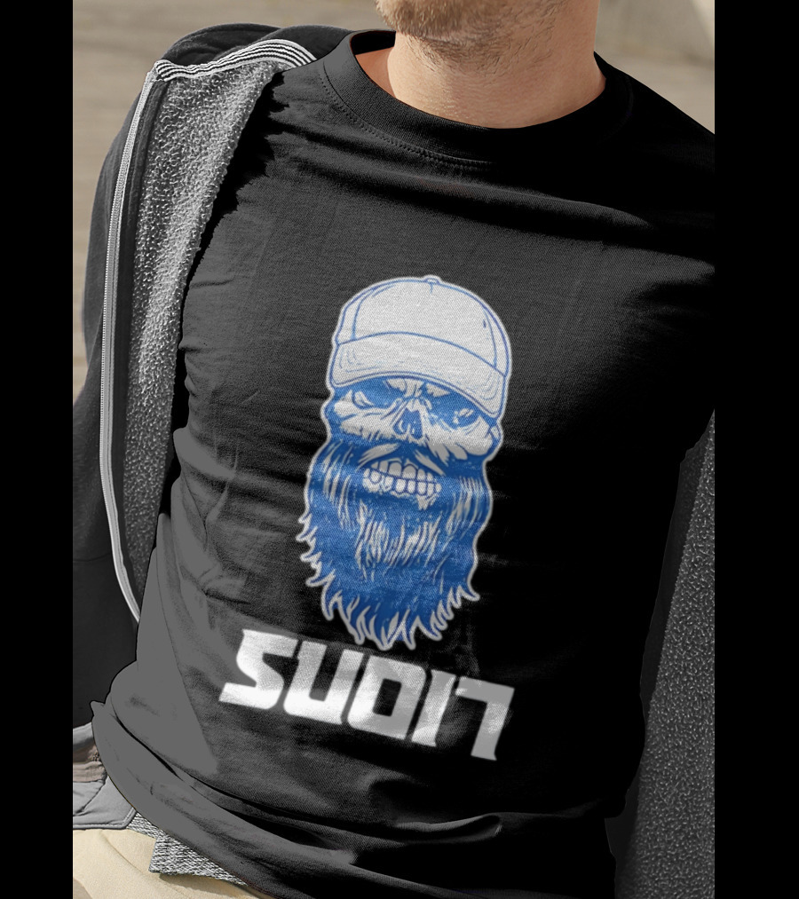 Luke Combs Skull Cap Beard Detroit Lions SUD17 T-Shirt