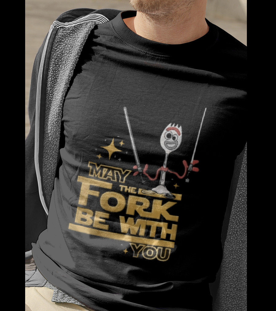 May The Fork Be With You Spork Wielding Lightsabers T-Shirt