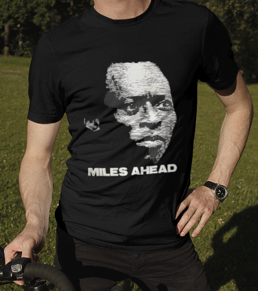 Miles Ahead Face Close Up Horizontal Lines T-Shirt