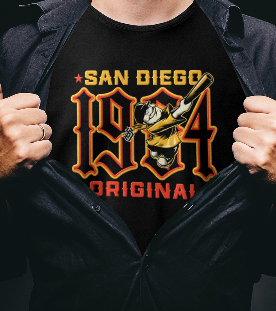 San Diego 1904 Original Retro Baseball Player T-Shirt